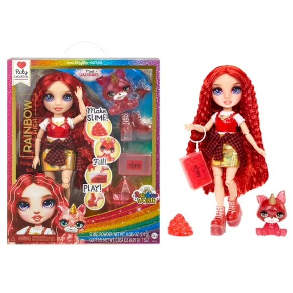 Rainbow High Ruby with Slime Kit & Pet, 11” Doll, Red, Ages 4+ - Picture 1 of 1